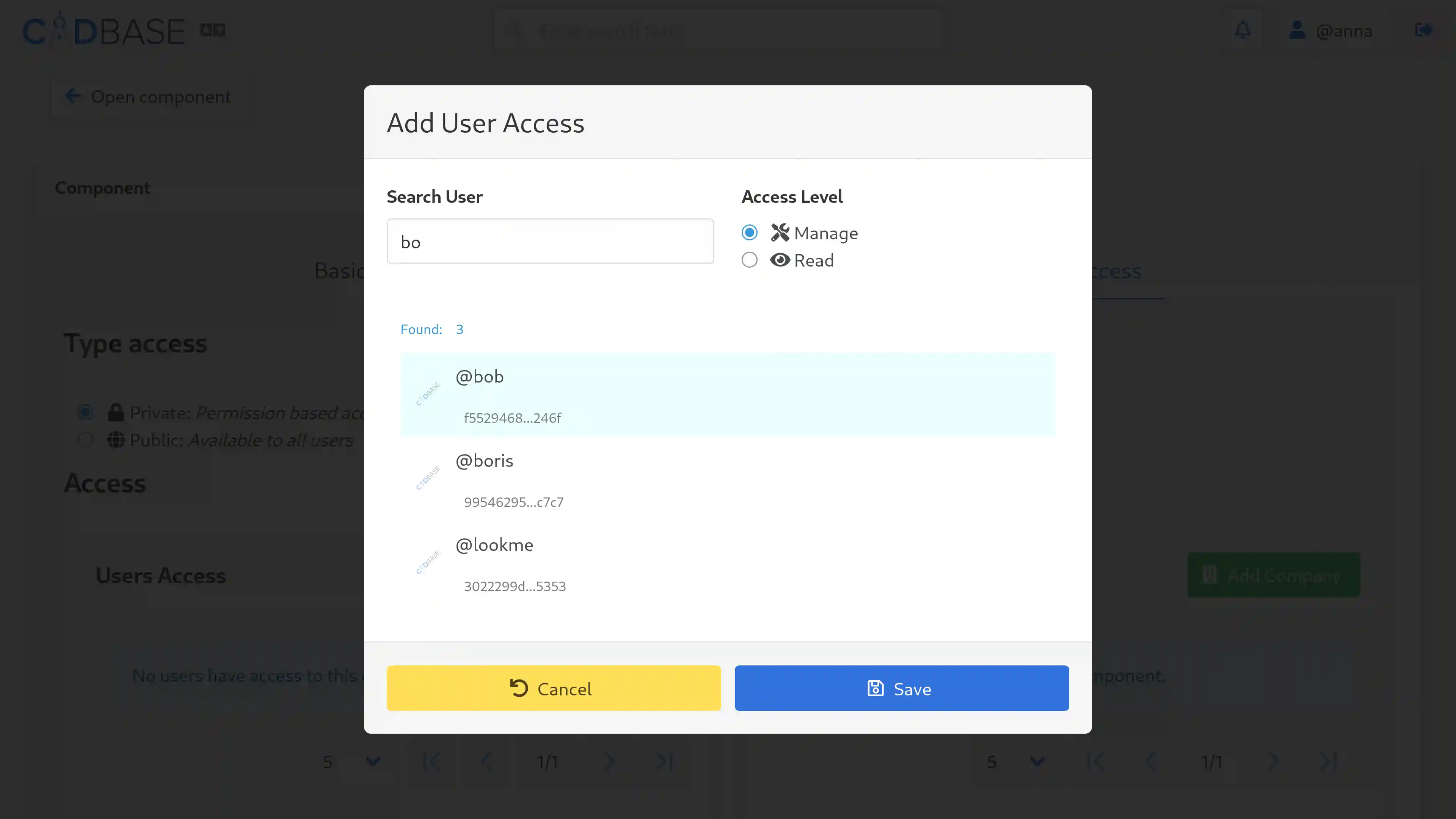Adding direct access to a component