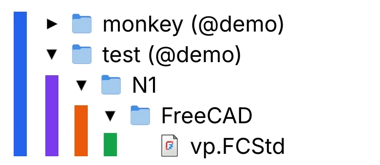 Example of local storage structure in FreeCAD