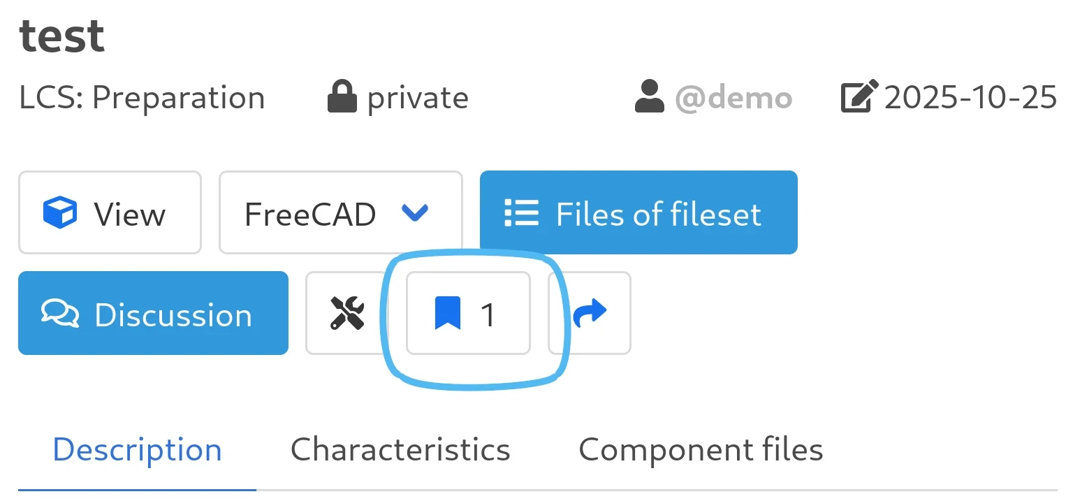 Bookmarks management on platform