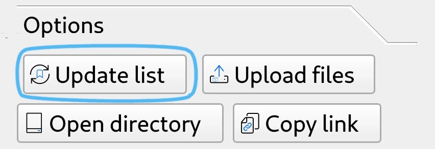 Update list button in CADBase Library interface for updating component list
